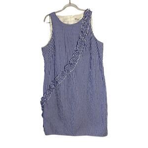Maggy L Blue Gingham Dress Sz 12 Preppy Picnic Casual
